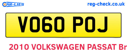 VO60POJ are the vehicle registration plates.