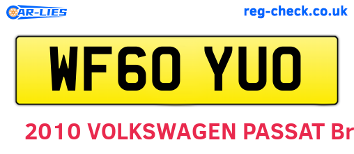 WF60YUO are the vehicle registration plates.