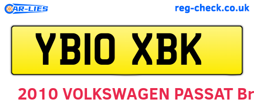YB10XBK are the vehicle registration plates.