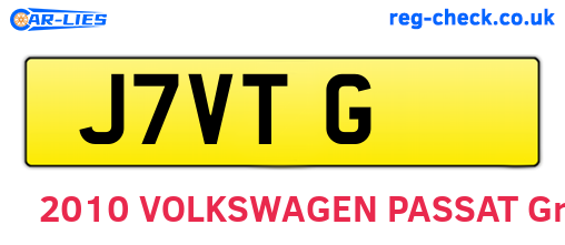 J7VTG are the vehicle registration plates.