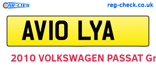 AV10LYA are the vehicle registration plates.