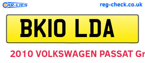 BK10LDA are the vehicle registration plates.