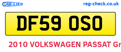 DF59OSO are the vehicle registration plates.