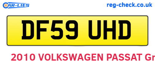 DF59UHD are the vehicle registration plates.