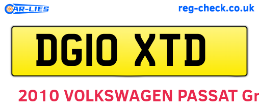 DG10XTD are the vehicle registration plates.