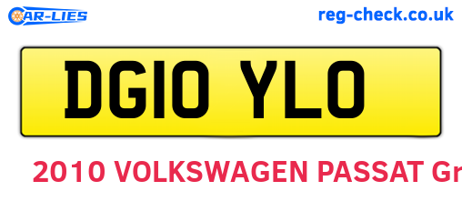 DG10YLO are the vehicle registration plates.