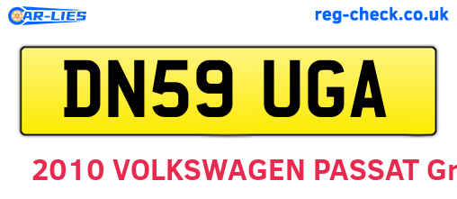 DN59UGA are the vehicle registration plates.