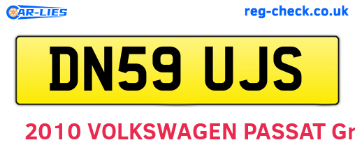 DN59UJS are the vehicle registration plates.