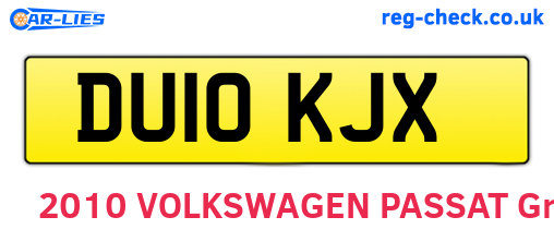 DU10KJX are the vehicle registration plates.