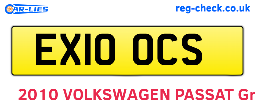 EX10OCS are the vehicle registration plates.
