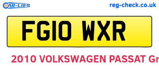 FG10WXR are the vehicle registration plates.