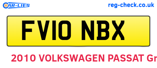 FV10NBX are the vehicle registration plates.