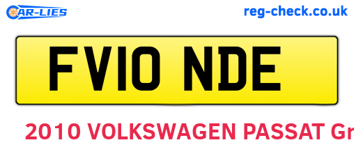 FV10NDE are the vehicle registration plates.