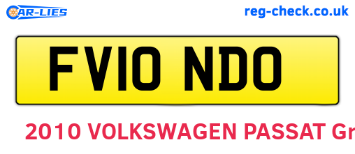FV10NDO are the vehicle registration plates.