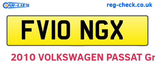 FV10NGX are the vehicle registration plates.