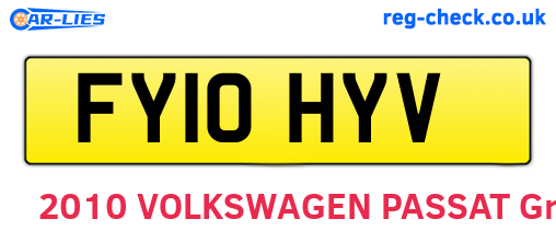 FY10HYV are the vehicle registration plates.