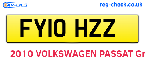 FY10HZZ are the vehicle registration plates.