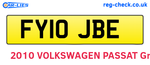 FY10JBE are the vehicle registration plates.
