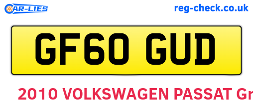 GF60GUD are the vehicle registration plates.