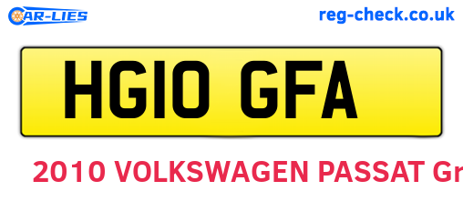 HG10GFA are the vehicle registration plates.