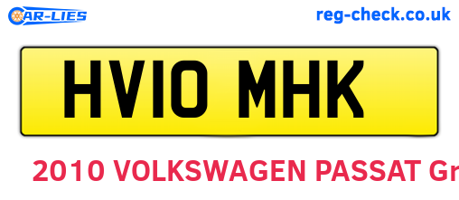 HV10MHK are the vehicle registration plates.