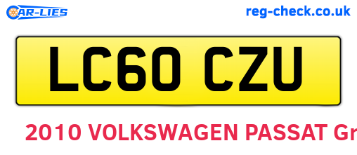 LC60CZU are the vehicle registration plates.