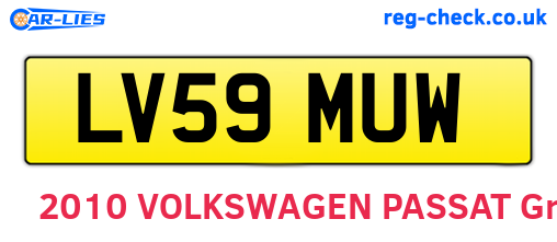 LV59MUW are the vehicle registration plates.