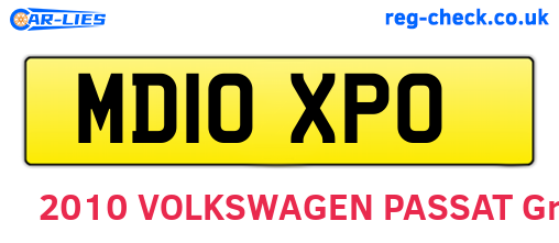 MD10XPO are the vehicle registration plates.