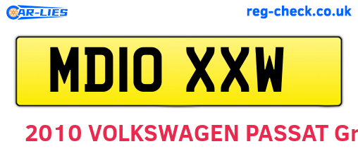 MD10XXW are the vehicle registration plates.