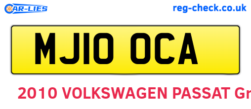 MJ10OCA are the vehicle registration plates.