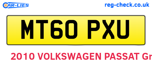 MT60PXU are the vehicle registration plates.