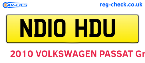 ND10HDU are the vehicle registration plates.