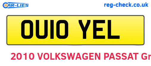 OU10YEL are the vehicle registration plates.
