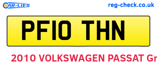 PF10THN are the vehicle registration plates.