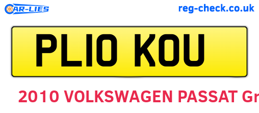 PL10KOU are the vehicle registration plates.
