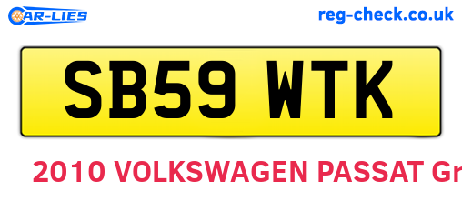 SB59WTK are the vehicle registration plates.
