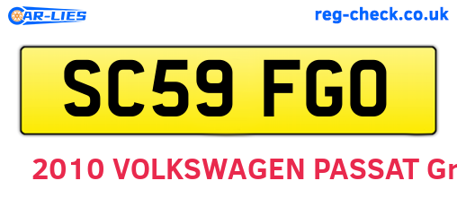 SC59FGO are the vehicle registration plates.