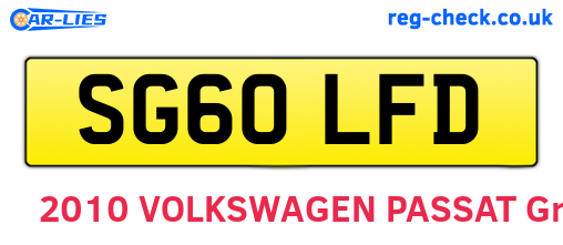 SG60LFD are the vehicle registration plates.