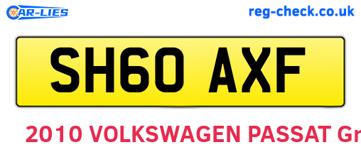 SH60AXF are the vehicle registration plates.