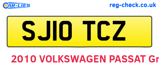 SJ10TCZ are the vehicle registration plates.