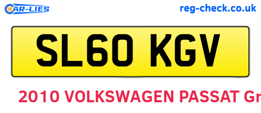 SL60KGV are the vehicle registration plates.