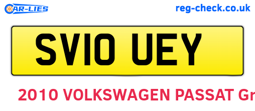 SV10UEY are the vehicle registration plates.