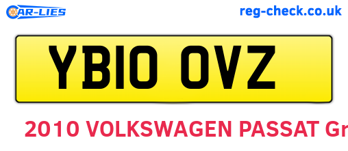 YB10OVZ are the vehicle registration plates.