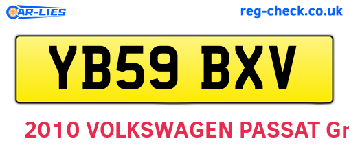 YB59BXV are the vehicle registration plates.