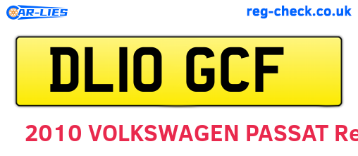 DL10GCF are the vehicle registration plates.