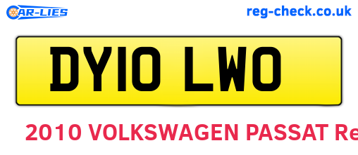 DY10LWO are the vehicle registration plates.