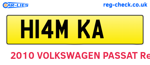 H14MKA are the vehicle registration plates.