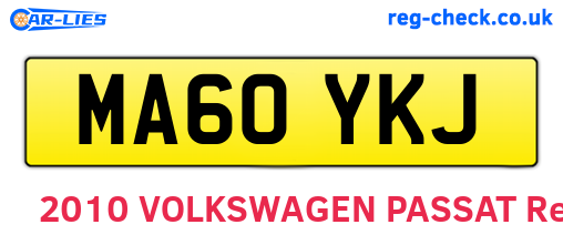 MA60YKJ are the vehicle registration plates.