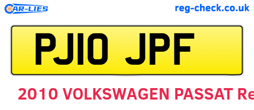 PJ10JPF are the vehicle registration plates.