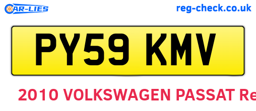 PY59KMV are the vehicle registration plates.